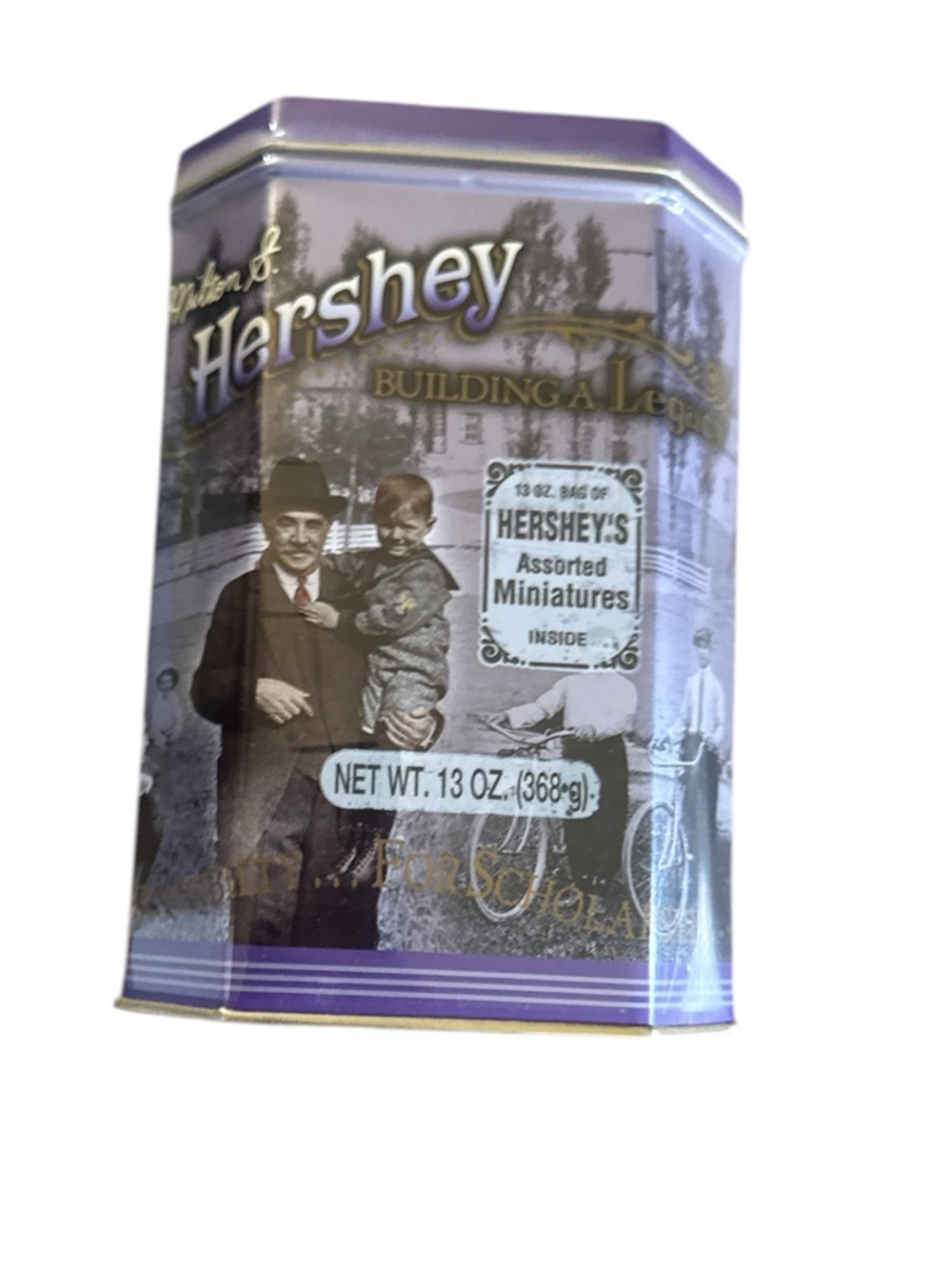1996 Hershey Vintage Tin - Purple Decorative Candy Tin